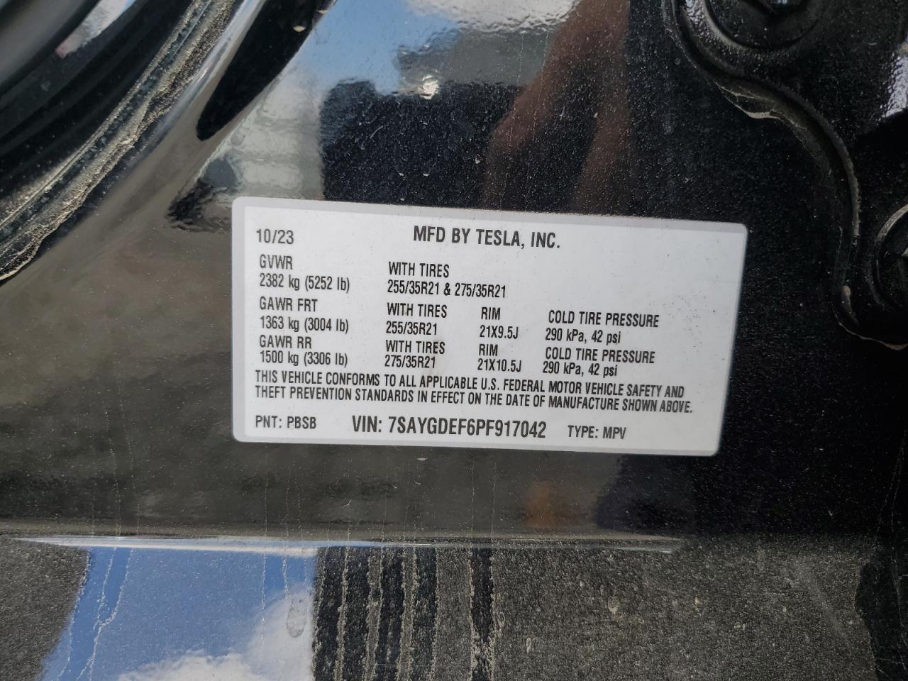 2023 Tesla Model Y VIN: 7SAYGDEF6PF917042 Lot: 84633515