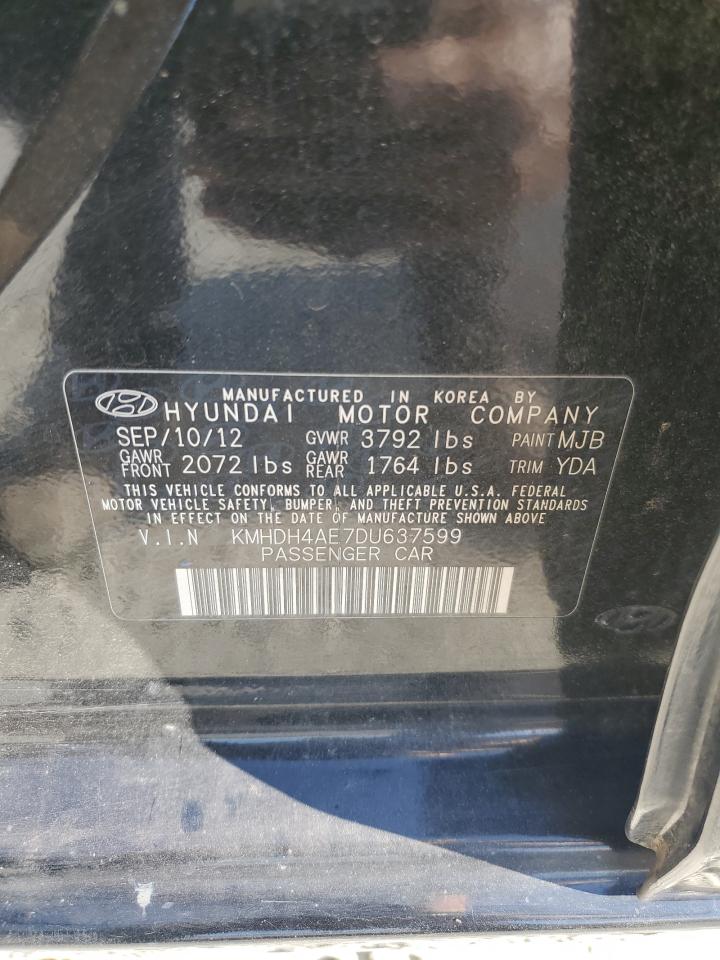 2013 Hyundai Elantra Gls VIN: KMHDH4AE7DU637599 Lot: 80682485