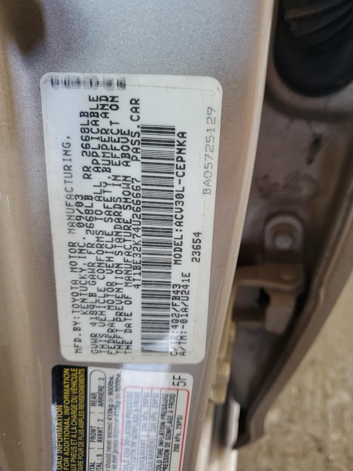 2004 Toyota Camry Le VIN: 4T1BE32K74U266667 Lot: 71246875