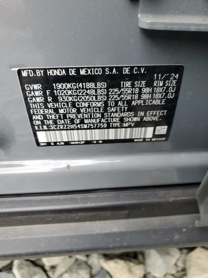 2025 Honda Hr-V Sport VIN: 3CZRZ2H54SM757759 Lot: 84055455