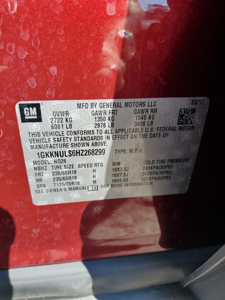 2017 GMC Acadia Slt-1 VIN: 1GKKNULS6HZ268299 Lot: 80139635