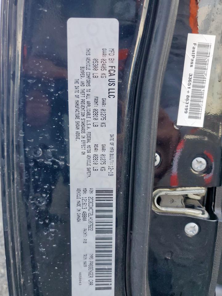 2020 Dodge Charger R/T VIN: 2C3CDXCT2LH107622 Lot: 80546745