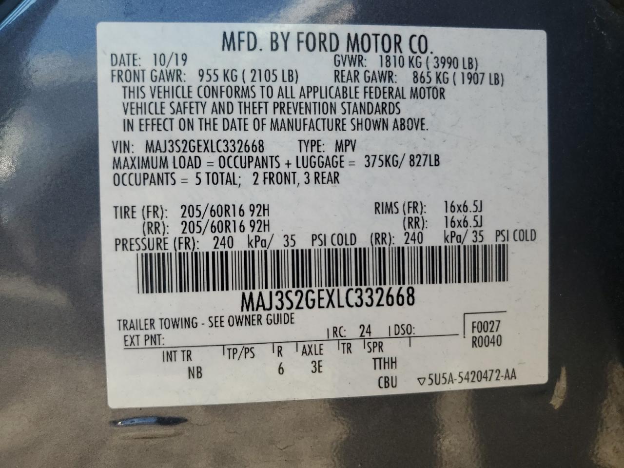 2020 Ford Ecosport Se VIN: MAJ3S2GEXLC332668 Lot: 70954745