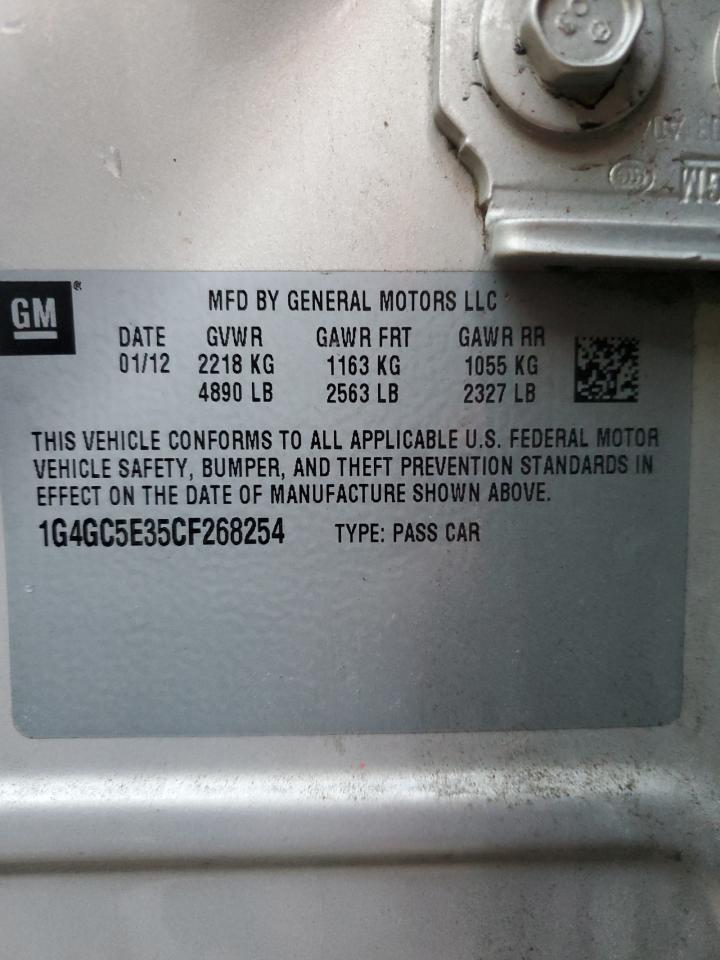 2012 Buick Lacrosse VIN: 1G4GC5E35CF268254 Lot: 82141275