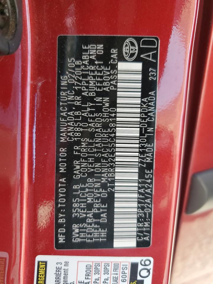 2005 Toyota Corolla Ce VIN: 2T1BR32E55C458140 Lot: 81140345