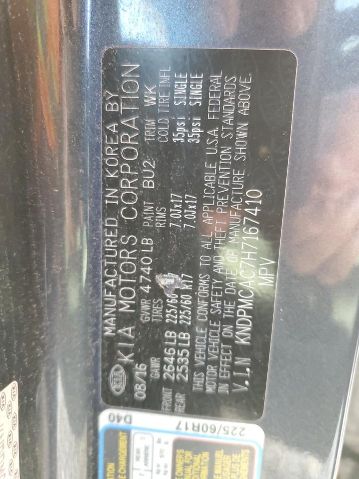 2017 Kia Sportage Lx VIN: KNDPMCAC7H7167410 Lot: 81805685