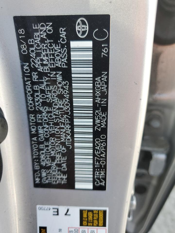 2018 Toyota Prius Prime VIN: JTDKARFP7J3094943 Lot: 81116915