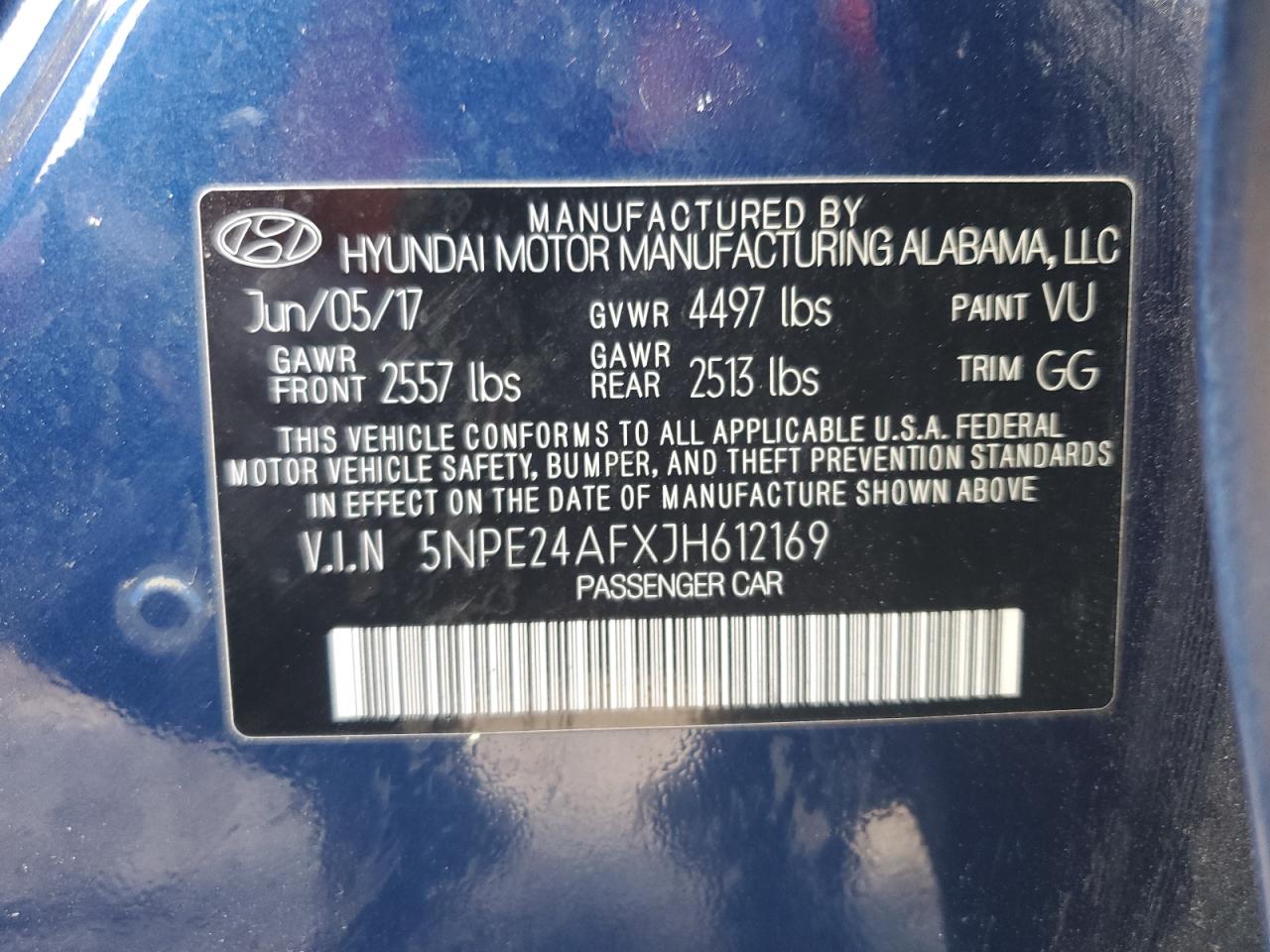 2018 Hyundai Sonata Se VIN: 5NPE24AFXJH612169 Lot: 70921945