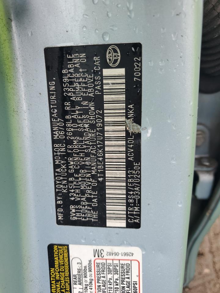 2007 Toyota Camry Ce VIN: 4T1BE46K17U719072 Lot: 83791655