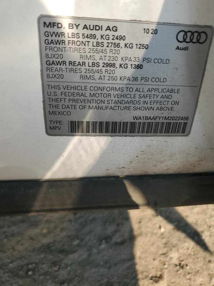 2021 Audi Q5 Premium Plus VIN: WA1BAAFY1M2022456 Lot: 80257155