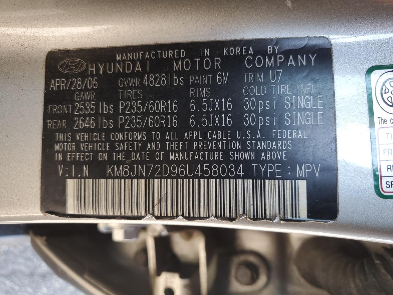 2006 Hyundai Tucson Gls VIN: KM8JN72D96U458034 Lot: 80515165