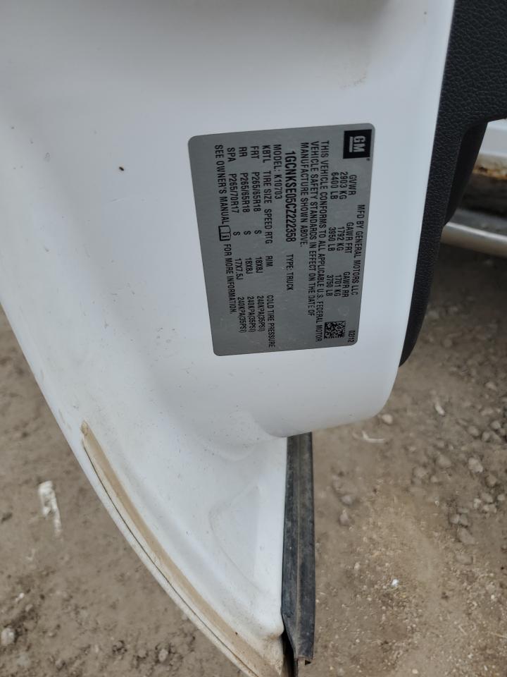 2012 Chevrolet Silverado K1500 Lt VIN: 1GCNKSE05CZ222358 Lot: 83836565