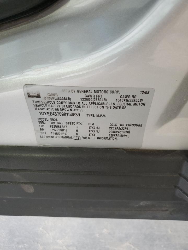 2009 Cadillac Srx VIN: 1GYEE437090153539 Lot: 72022365