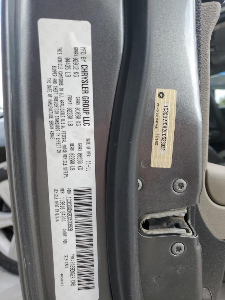 2012 Dodge Caliber Sxt VIN: 1C3CDWDA2CD533928 Lot: 80080445