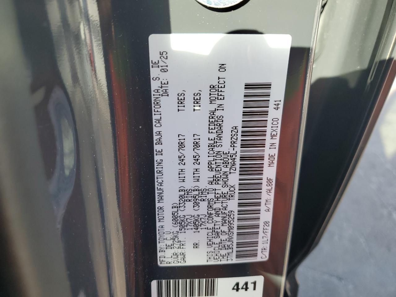 2025 Toyota Tacoma Double Cab VIN: 3TMLB5JNXSM095259 Lot: 84579145