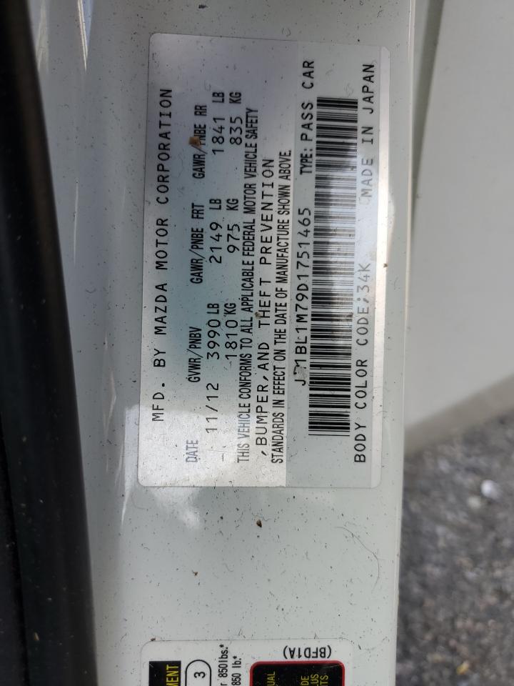 2013 Mazda 3 I VIN: JM1BL1M79D1751465 Lot: 81861905