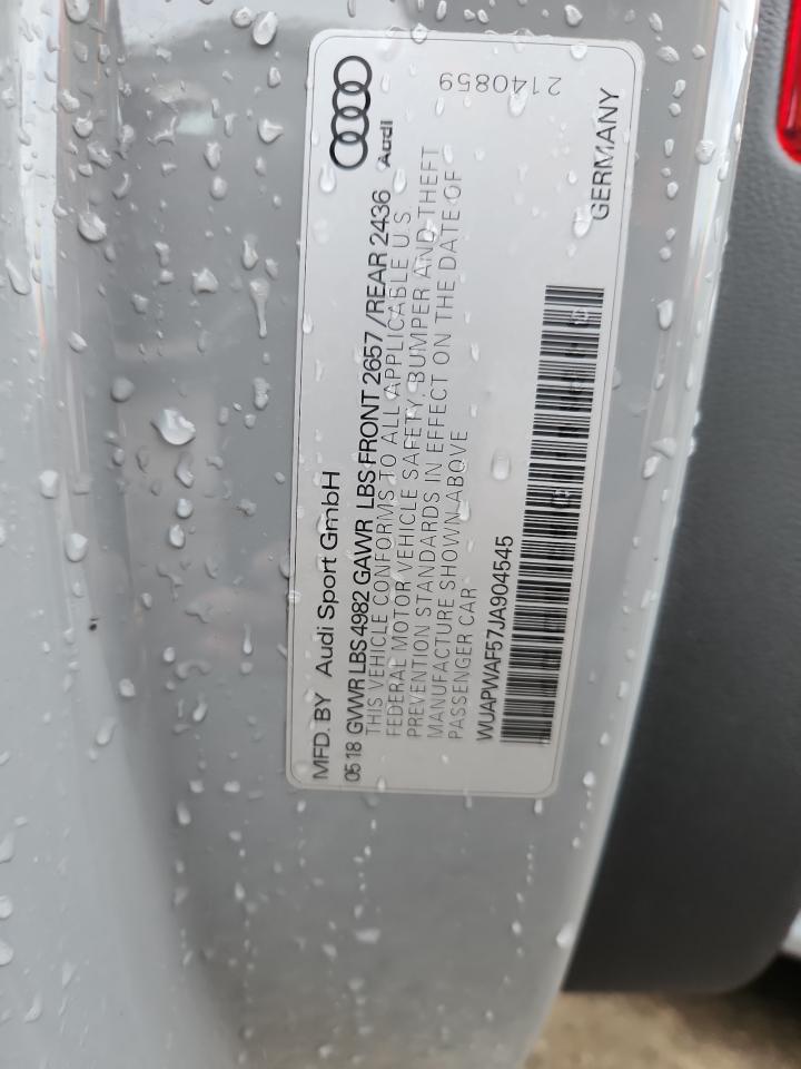 2018 Audi Rs5 VIN: WUAPWAF57JA904545 Lot: 82050225