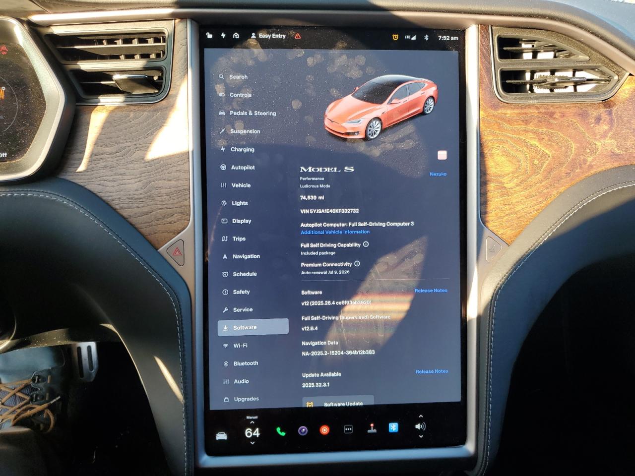 2019 Tesla Model S VIN: 5YJSA1E46KF332732 Lot: 69024445