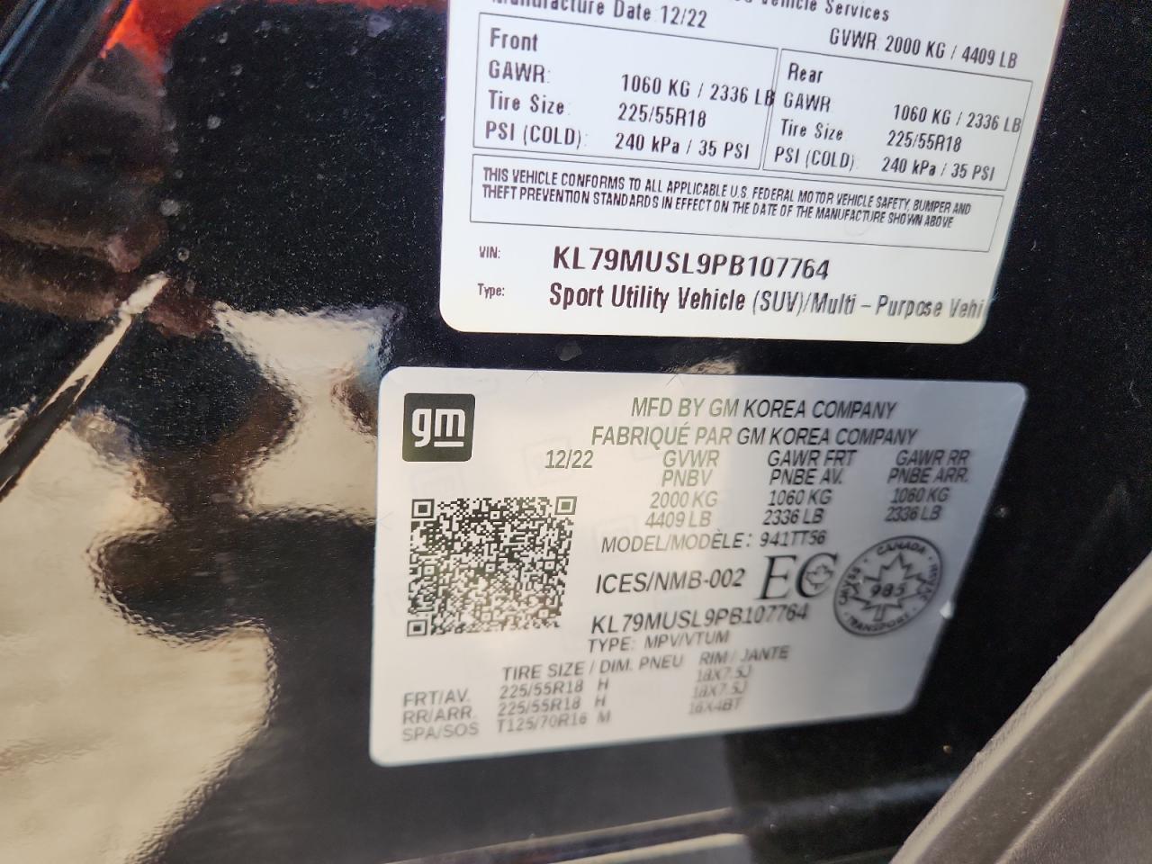 2023 Chevrolet Trailblazer Rs VIN: KL79MUSL9PB107764 Lot: 84043855
