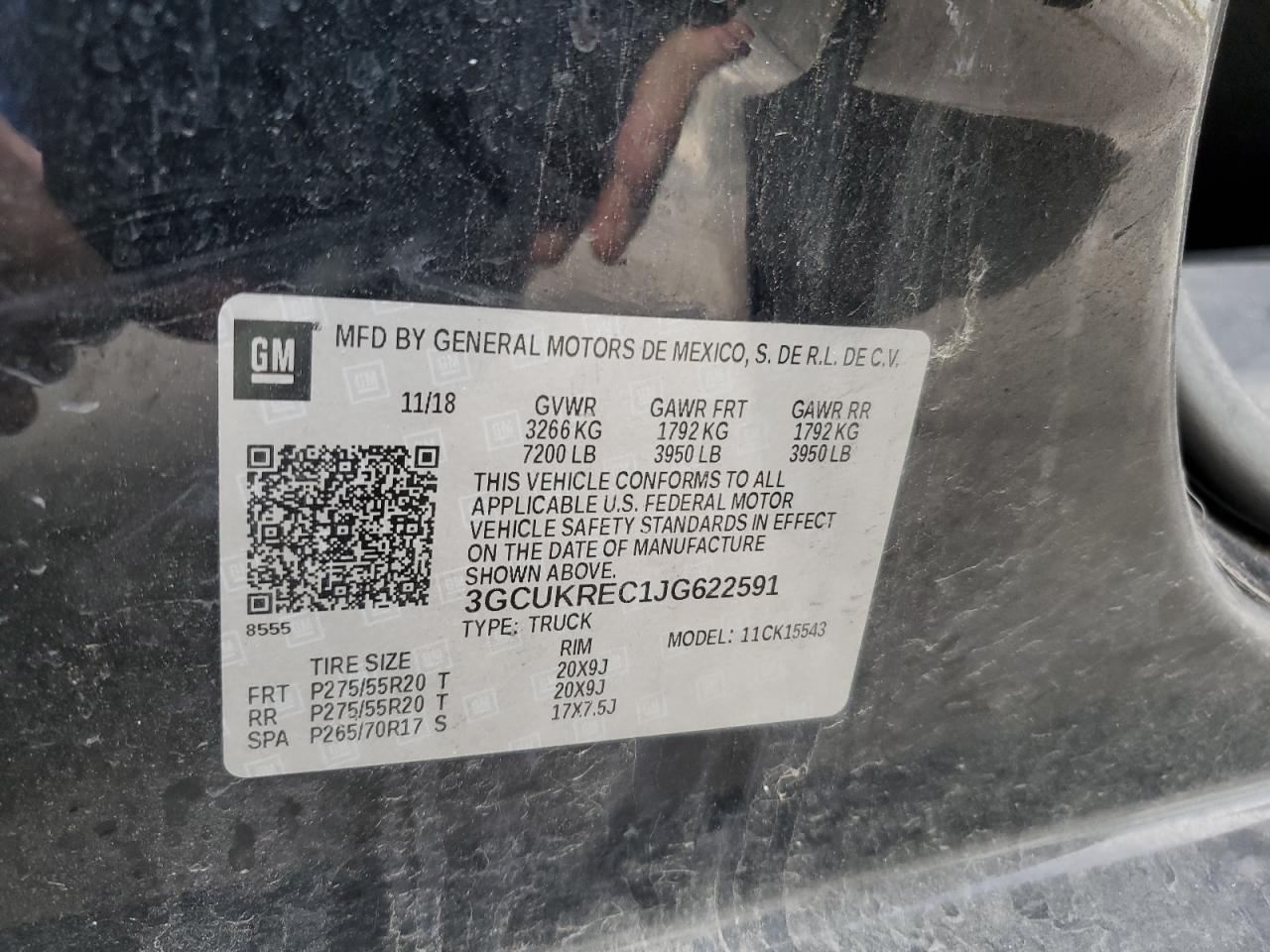 2018 Chevrolet Silverado K1500 Lt VIN: 3GCUKREC1JG622591 Lot: 81427705