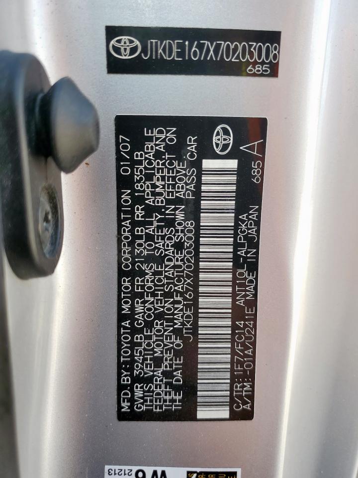 2007 Toyota Scion Tc VIN: JTKDE167X70203008 Lot: 80690545