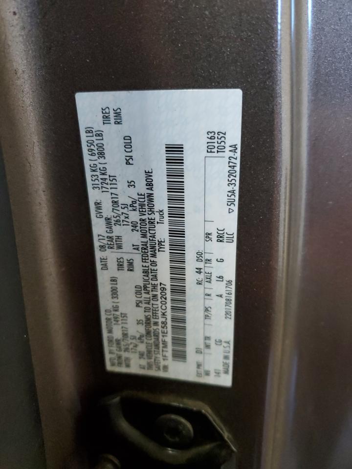 2018 Ford F150 VIN: 1FTMF1E58JKC02097 Lot: 71649625