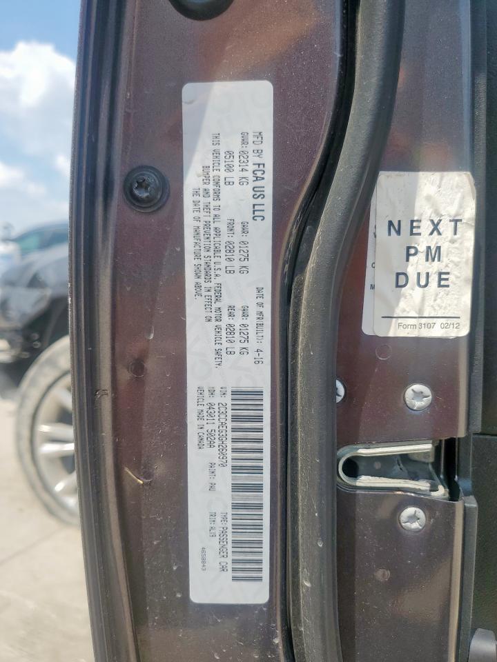 2016 Chrysler 300C VIN: 2C3CCAEG3GH260970 Lot: 80204305