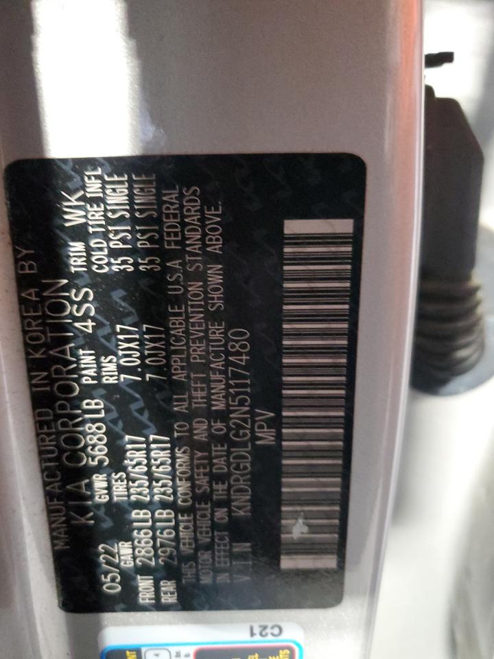 2022 Kia Sorento S VIN: KNDRGDLG2N5117480 Lot: 83804295