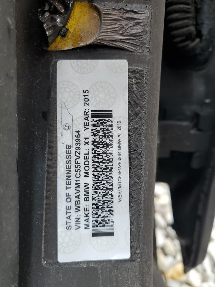 2015 BMW X1 Sdrive28I VIN: WBAVM1C55FVZ93964 Lot: 62750175