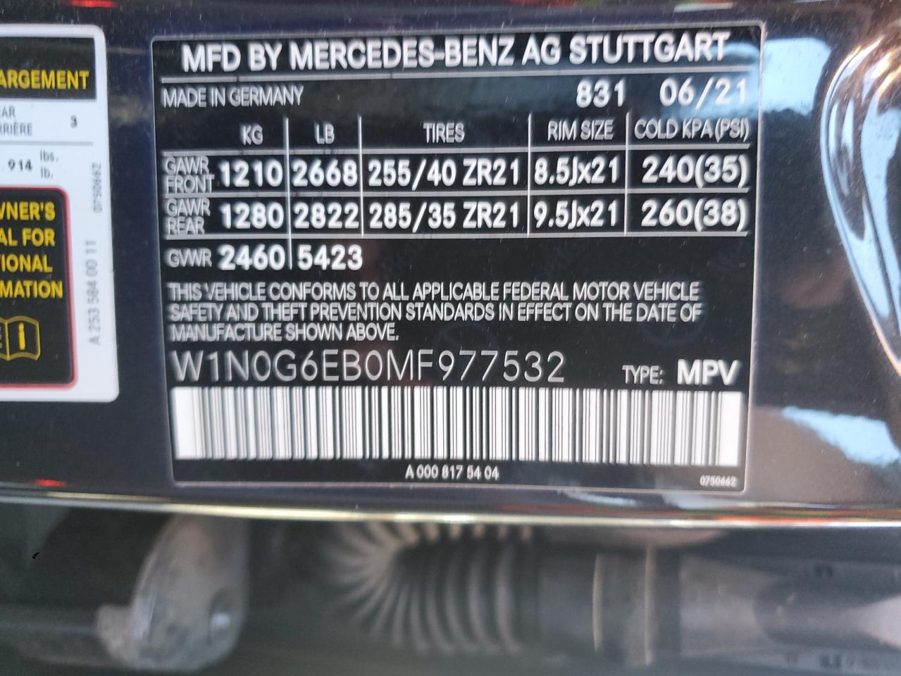 2021 Mercedes-Benz Glc 43 4Matic Amg VIN: W1N0G6EB0MF977532 Lot: 80338875
