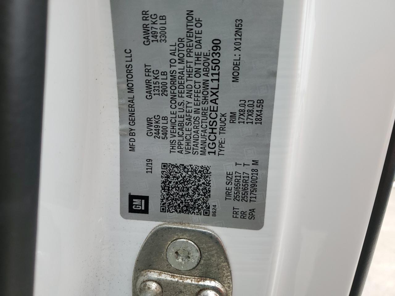 2020 Chevrolet Colorado Lt VIN: 1GCHSCEAXL1150390 Lot: 71523645