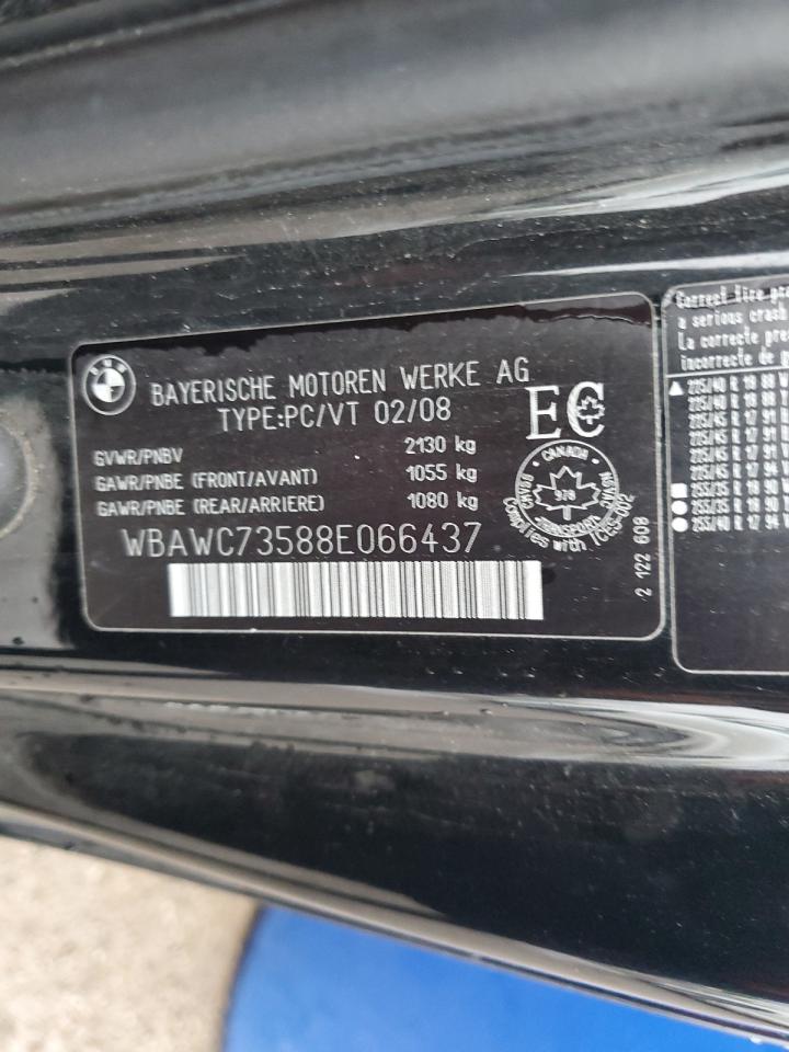 2008 BMW 335 Xi VIN: WBAWC73588E066437 Lot: 81462485