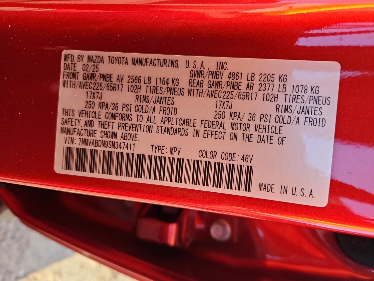 2025 Mazda Cx-50 Premium VIN: 7MMVABDM9SN347411 Lot: 81778725
