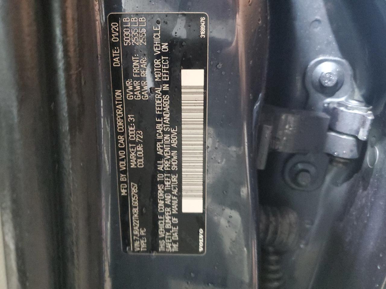 2020 Volvo S60 T6 Momentum VIN: 7JRA22TK8LG057857 Lot: 81775645