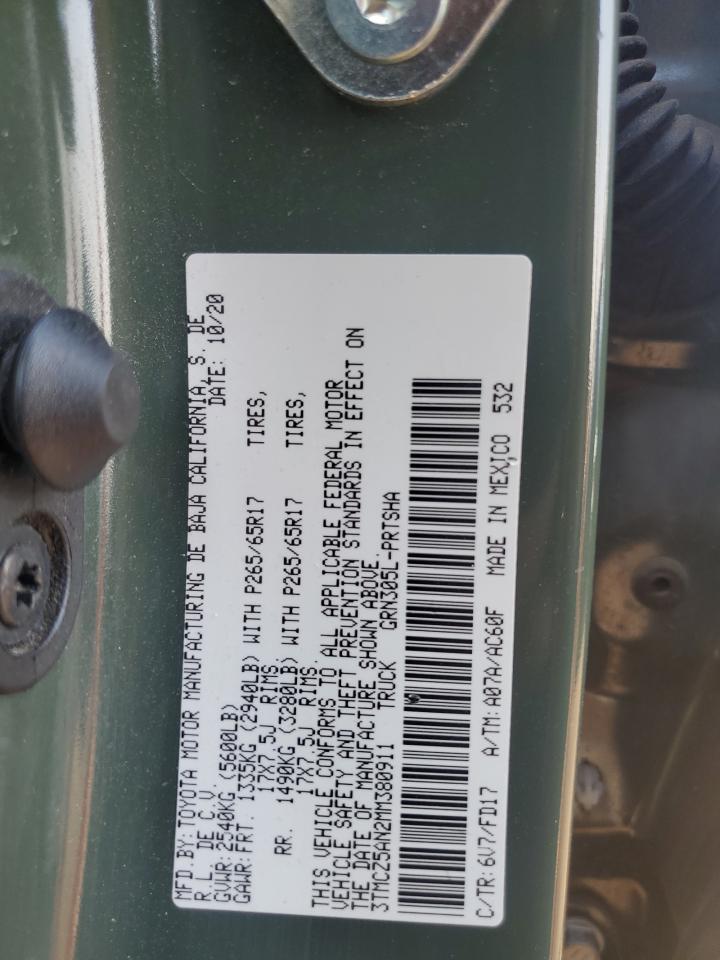 2021 Toyota Tacoma Double Cab VIN: 3TMCZ5AN2MM380911 Lot: 71254155