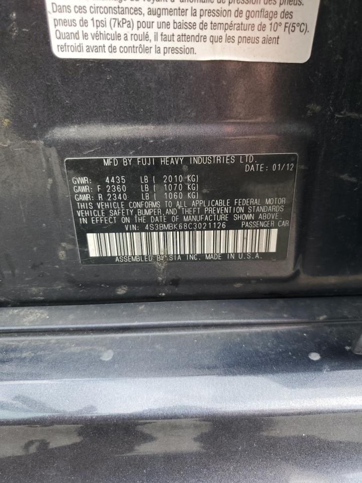 2012 Subaru Legacy 2.5I Limited VIN: 4S3BMBK68C3021126 Lot: 81136805