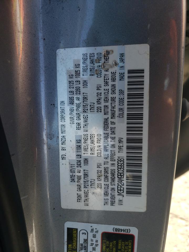 2011 Mazda Cx-7 VIN: JM3ER2AM9B0399381 Lot: 72073505
