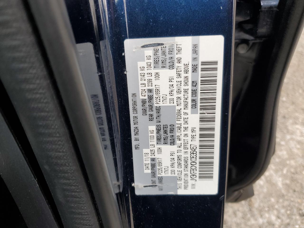 2019 Mazda Cx-5 Touring VIN: JM3KFBCM0K0536457 Lot: 81783195