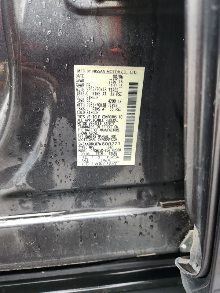 2007 Infiniti Qx56 VIN: 5N3AA08C87N800271 Lot: 71672175