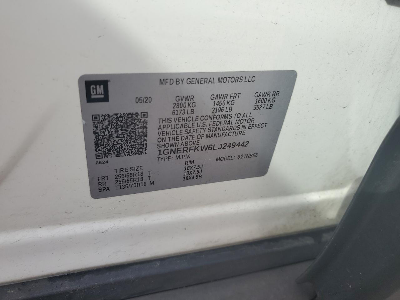 2020 Chevrolet Traverse Ls VIN: 1GNERFKW6LJ249442 Lot: 71027315