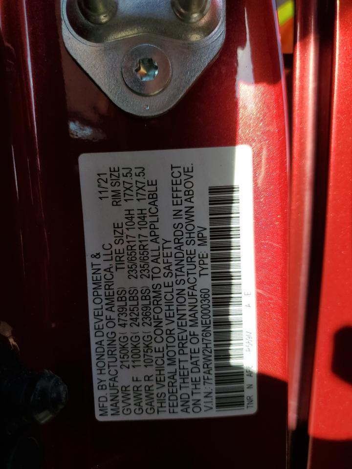 2022 Honda Cr-V Se VIN: 7FARW2H76NE000360 Lot: 84720655