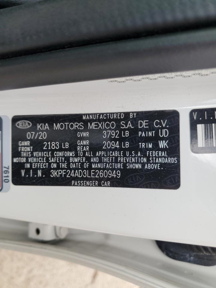 2020 Kia Forte Fe VIN: 3KPF24AD3LE260949 Lot: 81319255