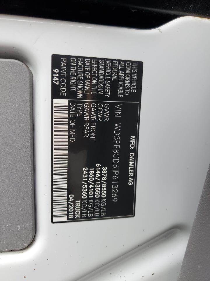 2018 Mercedes-Benz Sprinter 2500 VIN: WD3PE8CD6JP613269 Lot: 84220295
