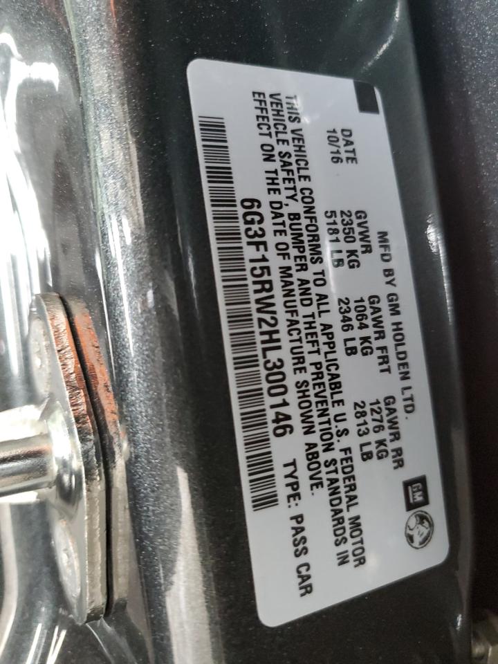 2017 Chevrolet Ss VIN: 6G3F15RW2HL300146 Lot: 84005245