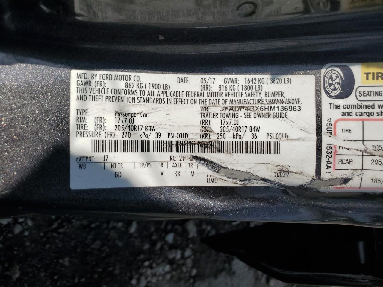 2017 Ford Fiesta St VIN: 3FADP4GX6HM136963 Lot: 81676765