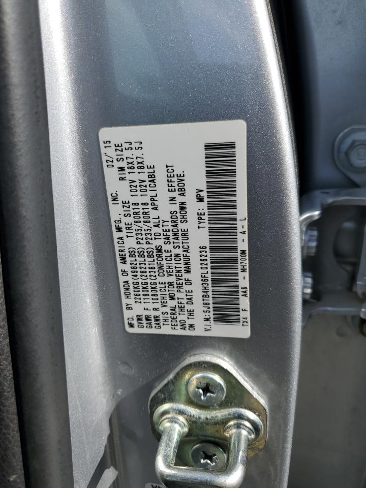 2015 Acura Rdx VIN: 5J8TB4H36FL026236 Lot: 71583185