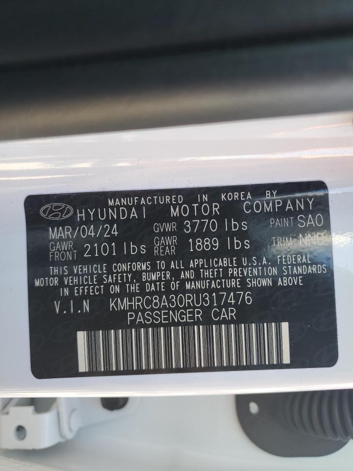 2024 Hyundai Venue Sel VIN: KMHRC8A30RU317476 Lot: 80639265