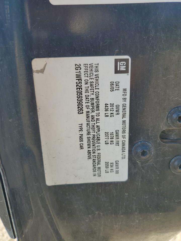 2005 Chevrolet Impala VIN: 2G1WF52E059390263 Lot: 84189375