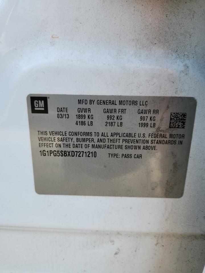 2013 Chevrolet Cruze Ltz VIN: 1G1PG5SBXD7271210 Lot: 80424375