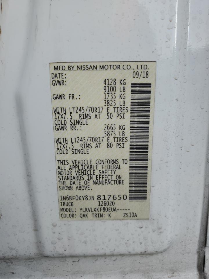 2018 Nissan Nv 1500 S VIN: 1N6BF0KY8JN817650 Lot: 81441385